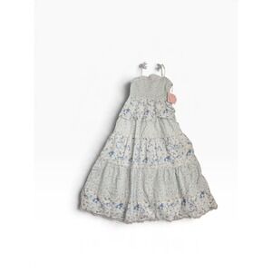LoveShackFancy Target Girls Blue Floral Smocked Tiered Maxi Dress Size 14 NWT